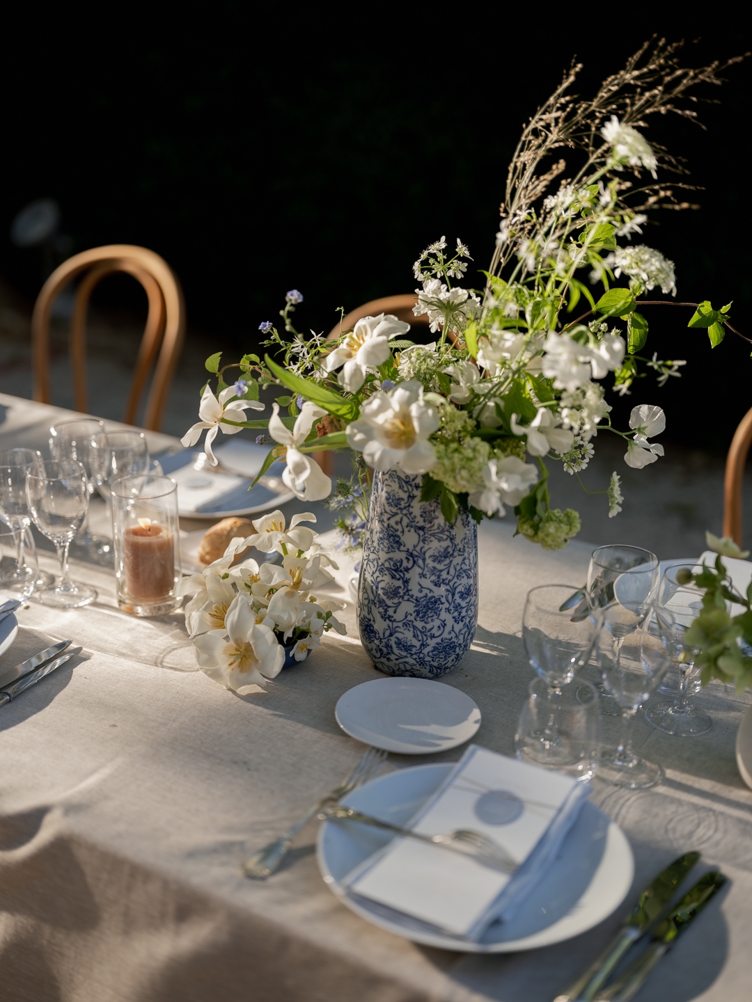 Wedding guests enjoying a Provençal celebration in the countryside